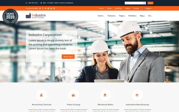 Industrx Business-Industry Joomla Template — premium Joomla template preview