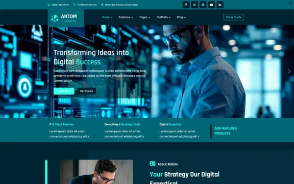 Antom Digital Agency Consulting IT Solutions Joomla Template — premium Joomla template preview
