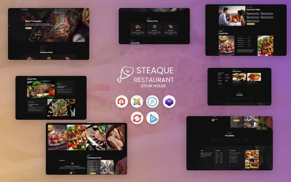 Steaque - Steak House / BBQ Restaurant Joomla 4 and Joomla 5 Template — premium Joomla template preview