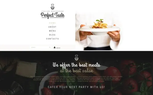Cafe And Restaurant Joomla Template — premium Joomla template preview