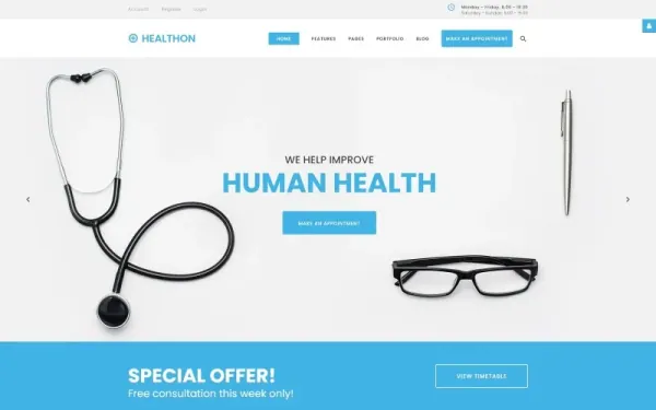 Healthon - Hospital Clean Joomla Template — premium Joomla template preview