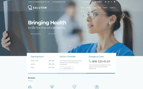 Salutem - Medical and Healthcare Clean Joomla Template — premium Joomla template preview