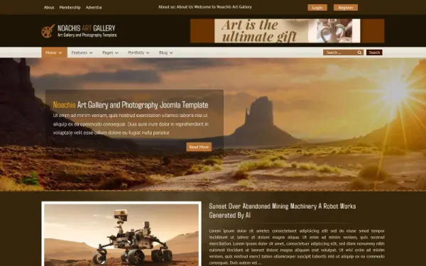 Noachis Art Gallery and Photography Joomla Template — premium Joomla template preview