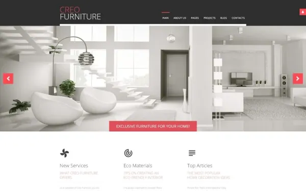Creo Furniture - Furniture Multipage Creative Joomla Template — premium Joomla template preview