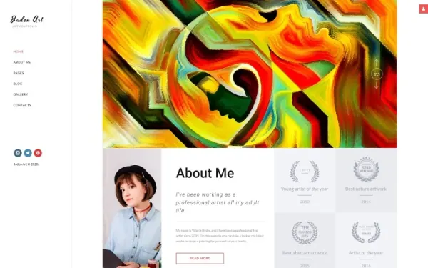 Jaden Art - Art Portfolio Joomla Template — premium Joomla template preview