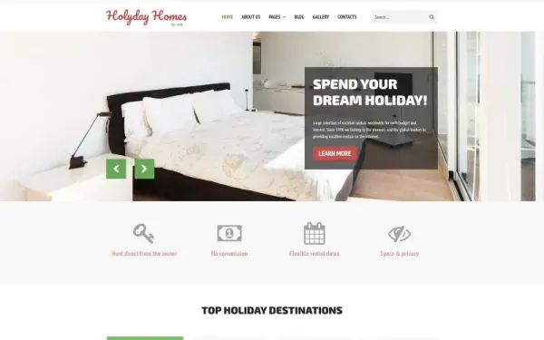 Holiday Homes - Real Estate Multipage Clean Joomla Template — premium Joomla template preview
