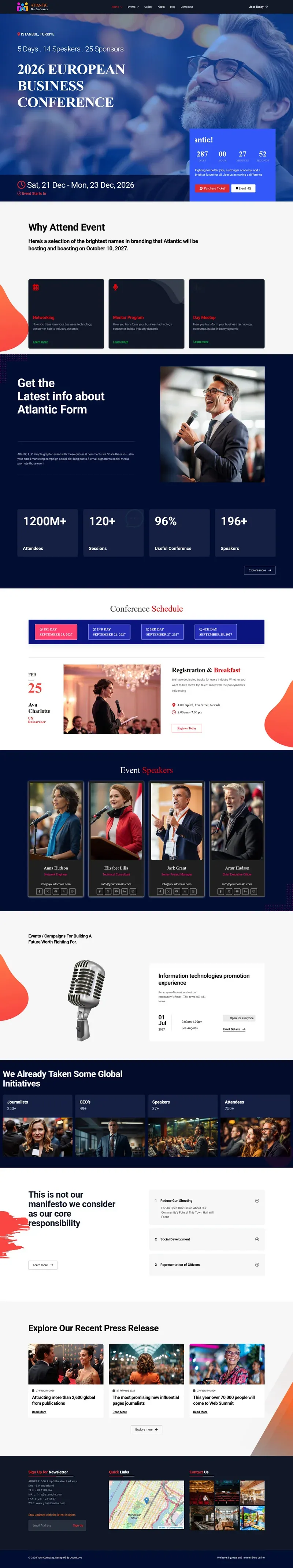 JL Atlantic Event Conference and Meeting Joomla6 Template - Features Image 1