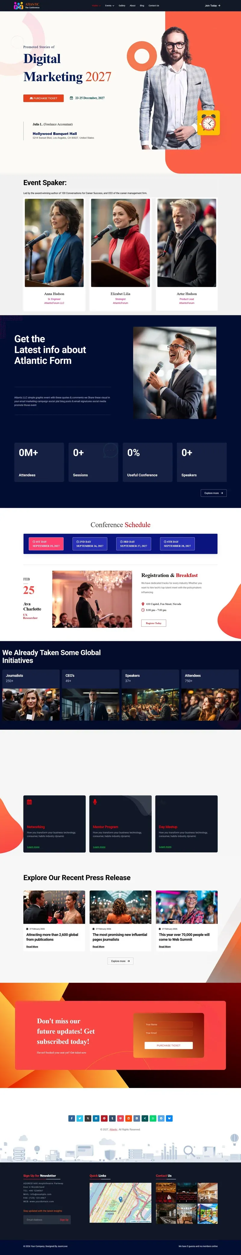 JL Atlantic Event Conference and Meeting Joomla6 Template - Features Image 2