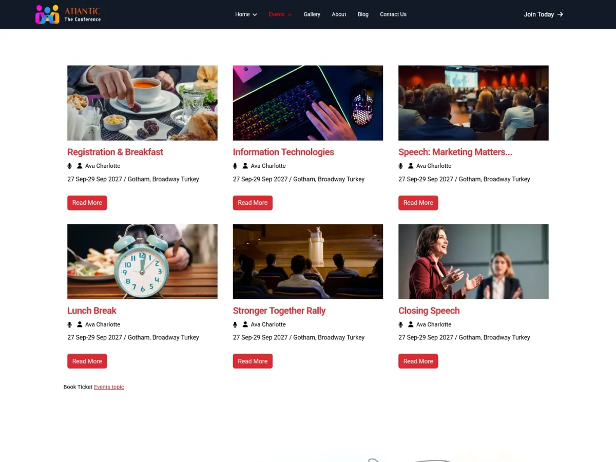 JL Atlantic Event Conference and Meeting Joomla6 Template preview