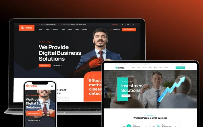 Fintexy – Consulting & Financial Joomla 6 Template — premium Joomla template preview