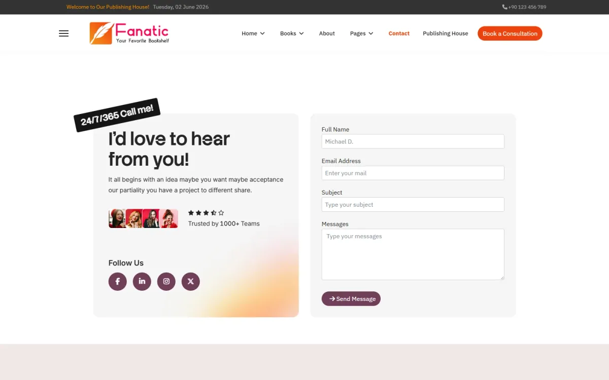 JL Fanatic Book Authors, Publishers, and Bookstores Joomla6 Template preview