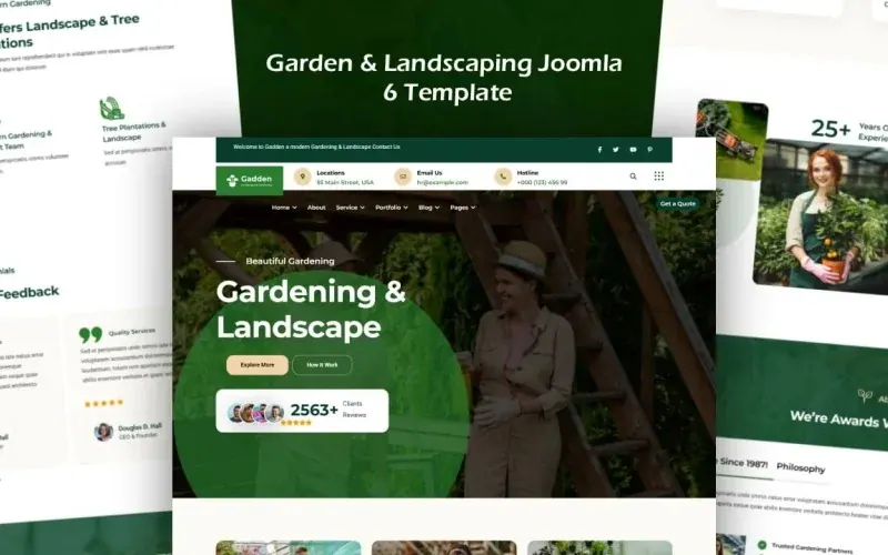 Garden & Landscaping Joomla 6 Template — premium Joomla template preview