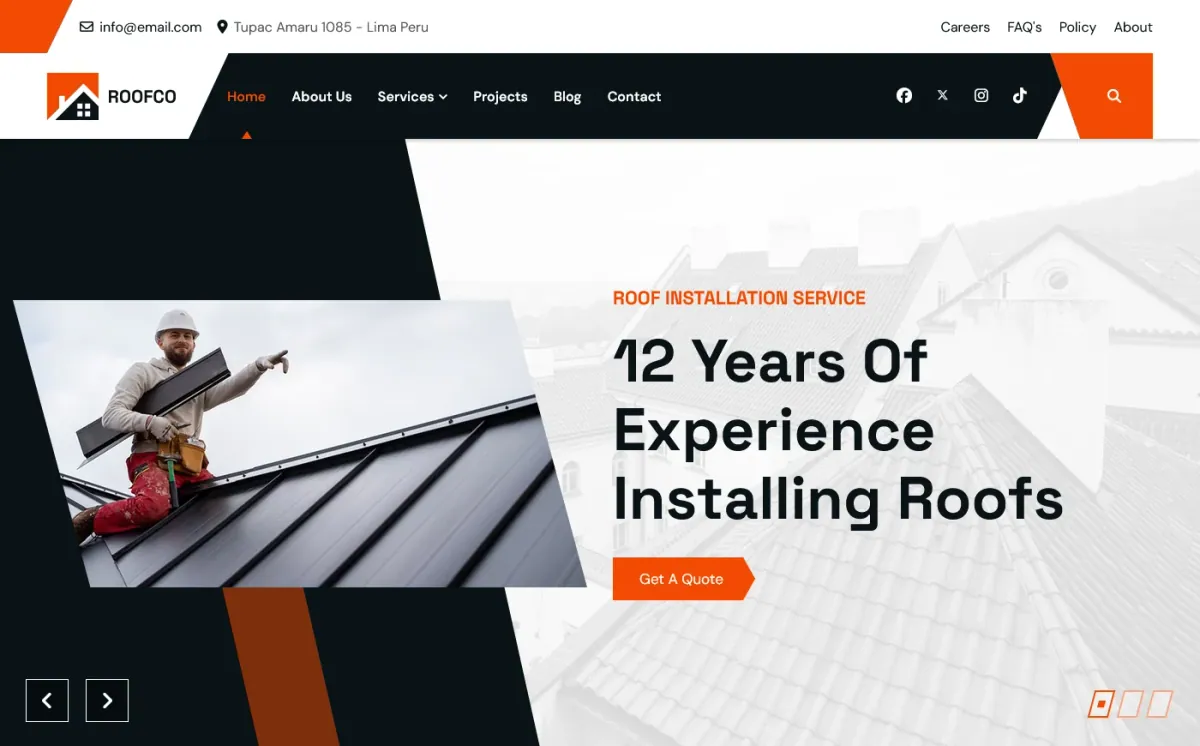 Roofco - Roofing and Construction Joomla Template preview