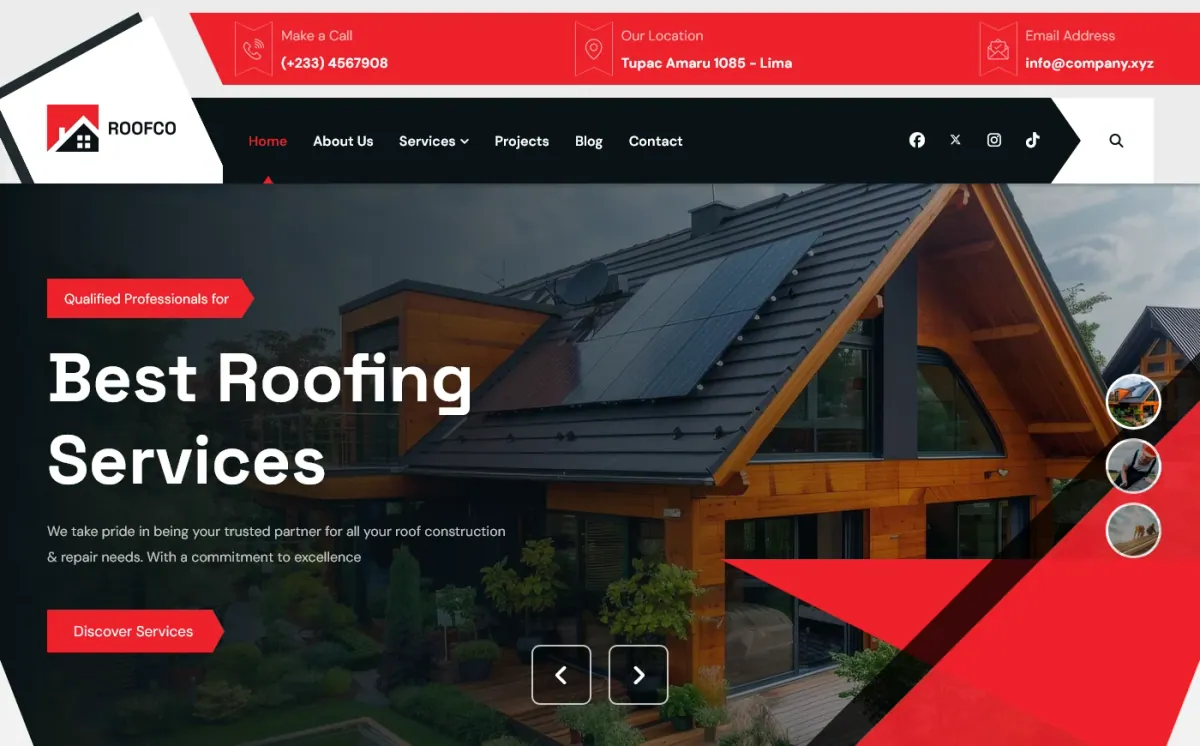 Roofco - Roofing and Construction Joomla Template preview