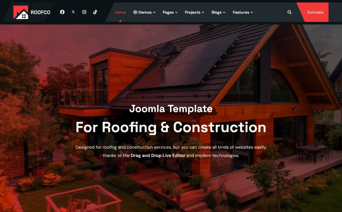 Roofco - Roofing and Construction Joomla Template preview