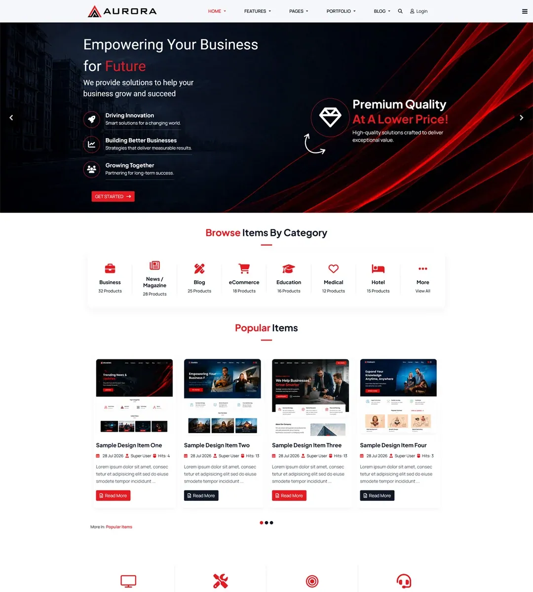 Aurora Corporate Business Multi-Purpose Joomla Template preview