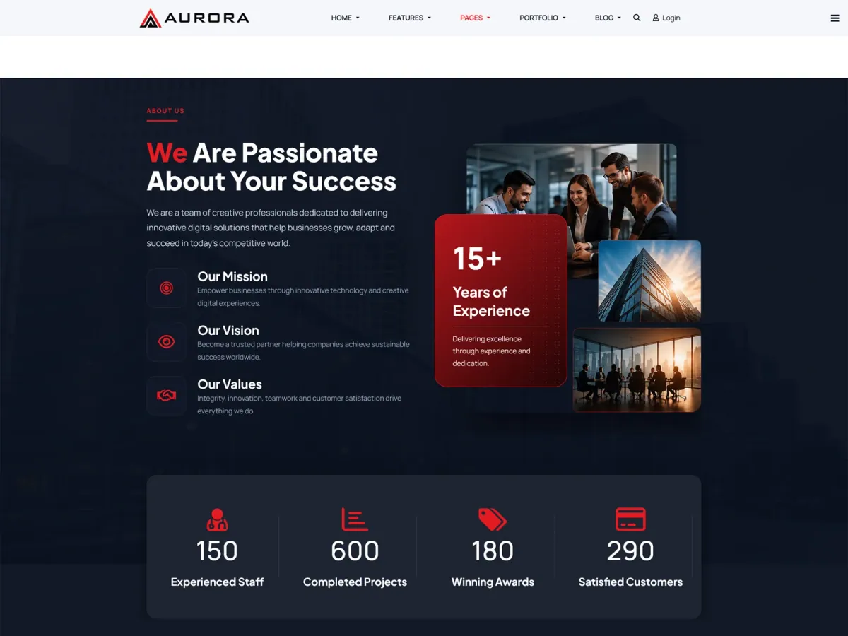 Aurora Corporate Business Multi-Purpose Joomla Template preview