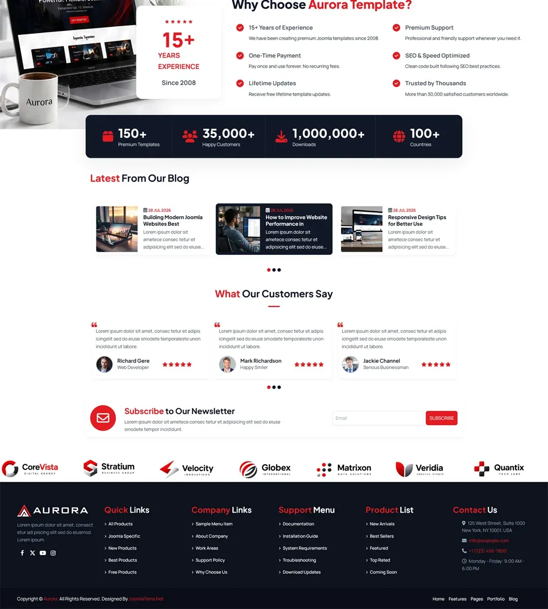Aurora Corporate Business Multi-Purpose Joomla Template preview