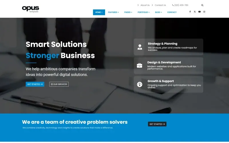 Opus Business Corporation Joomla Template — premium Joomla template preview