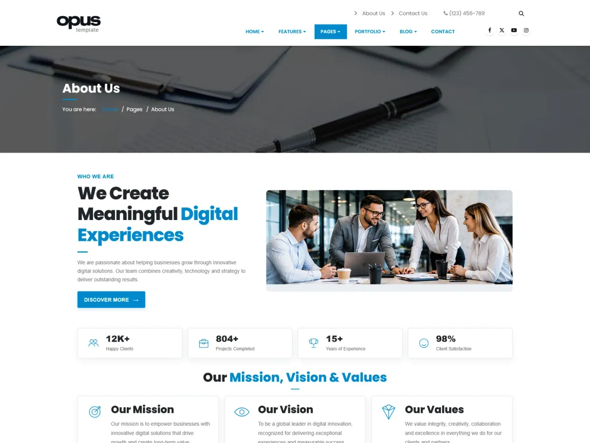 Opus Business Corporation Joomla Template preview
